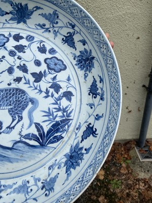 Lot 320 - Charger. A 19th century Chinese Yuan style porcelain charger