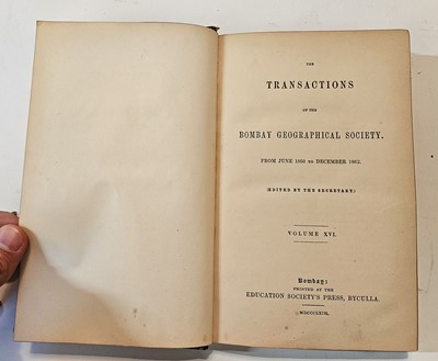 Lot 20 - India. Transactions of the Bombay Geographical Society