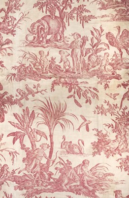 Lot 449 - Toile de Jouy. A large panel of The Four Continents, Huet & Oberkampf, circa 1792-94