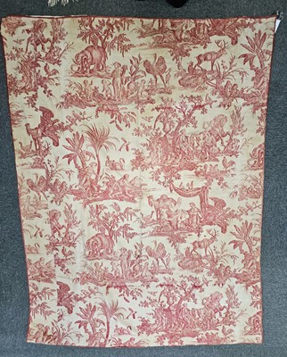 Lot 449 - Toile de Jouy. A large panel of The Four Continents, Huet & Oberkampf, circa 1792-94