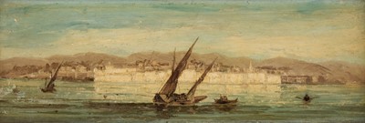 Lot 77 - Chevalier (Nicholas, 1828-1902). Tunis Coast, oil on thin board