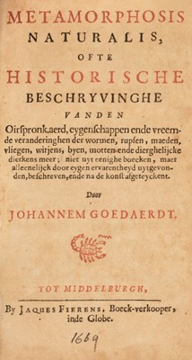 Lot 162 - Goedaert (Johannes). Metamorphosis Naturalis, ofte historische beschryvinghe van den Oirspronk...