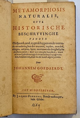 Lot 162 - Goedaert (Johannes). Metamorphosis Naturalis, ofte historische beschryvinghe van den Oirspronk...