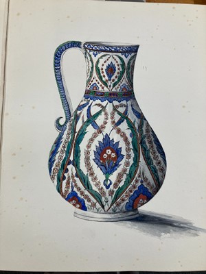 Lot 388 - Huth (Louis). An album of watercolour of Damascus & Rhodian Ceramics, circa 1920