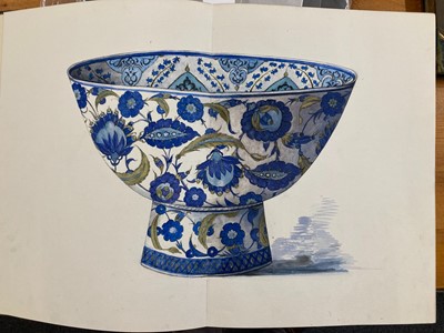 Lot 388 - Huth (Louis). An album of watercolour of Damascus & Rhodian Ceramics, circa 1920