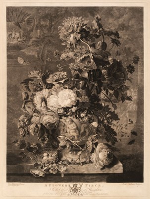 Lot 12 - Earlom (Richard, 1743-1822). A Flower Piece, and A Fruit Piece, after van Huysum, 1778, mezzotints
