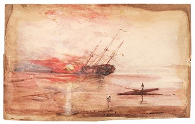 Lot 88 - Circle of J.M.W. Turner (1775-1851). Sunset over Water