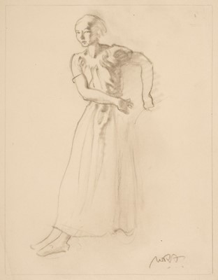 Lot 199 - Flint (Russell William, 1880-1969). A young Servant Girl, graphite on paper, signed