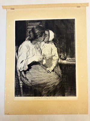 Lot 234 - Lee Hankey (William, 1859-1962). The Kiss, 1917-1918, drypoint, signed, and eight others