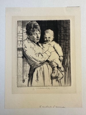 Lot 234 - Lee Hankey (William, 1859-1962). The Kiss, 1917-1918, drypoint, signed, and eight others