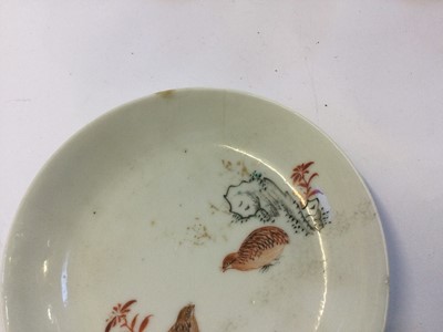 Lot 47 - Teawares. Five tea wares with quail motifs