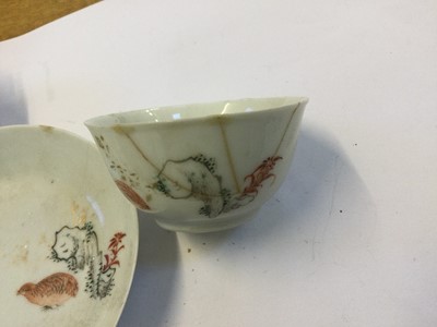 Lot 47 - Teawares. Five tea wares with quail motifs