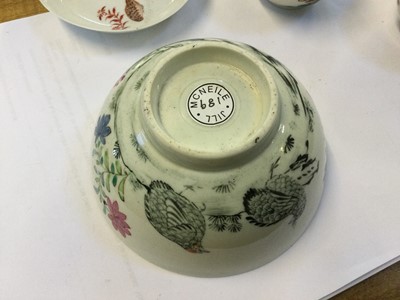 Lot 47 - Teawares. Five tea wares with quail motifs