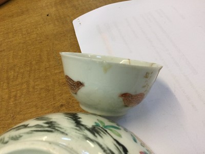 Lot 47 - Teawares. Five tea wares with quail motifs