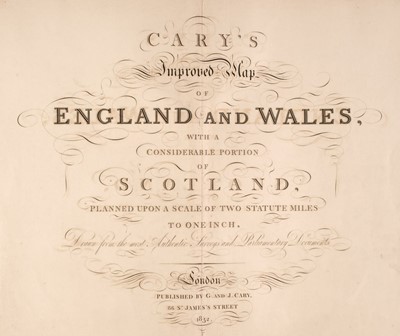 Lot 84 - Cary (G. & J. ). Cary's Improved Map of England and Wales..., 1832