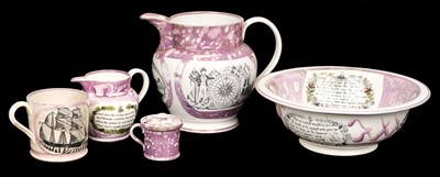 Lot 367 - Ceramics. A collection of Sunderland Lustre porcelain