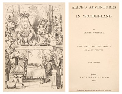 Lot 510 - Carroll (Lewis). Alice's Adventures in Wonderland, fifth thousand, London: Macmillan and Co, 1867