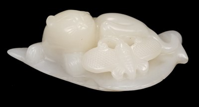 Lot 336 - Jade. Chinese white jade pebble