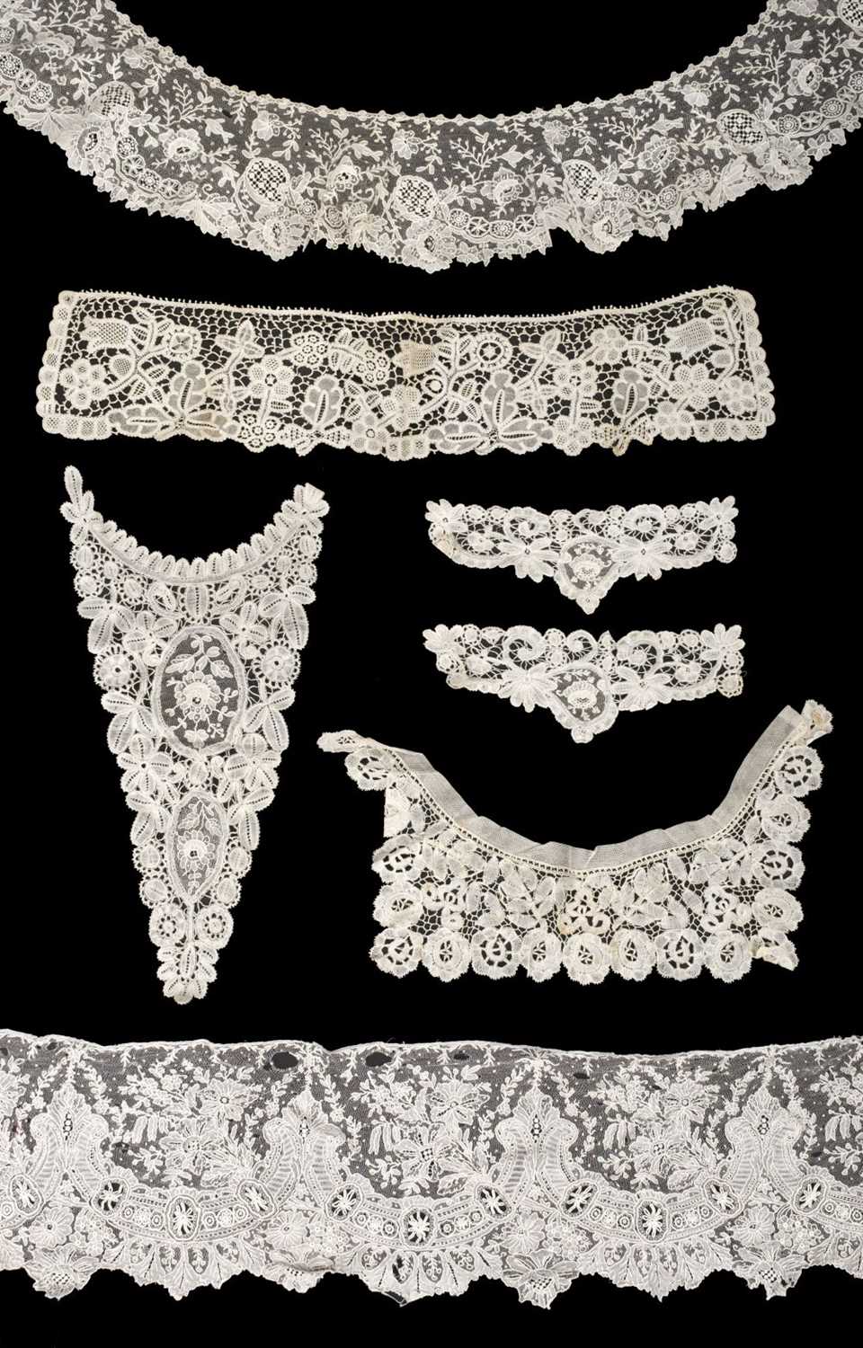 Lot 427 - Lace. A collection of lace items, some handmade, 19th-mid 20th century