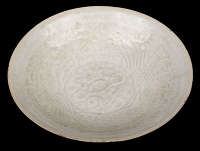 Lot 19 - Dish. Chinese Yingqing moulded dish, Southern Song