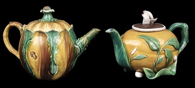 Lot 262 - Majolica. Minton majolica teapot and cover