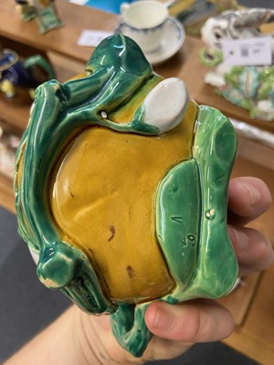 Lot 262 - Majolica. Minton majolica teapot and cover