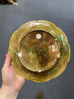 Lot 256 - Majolica. Victorian majolica pottery sardine dish and other items