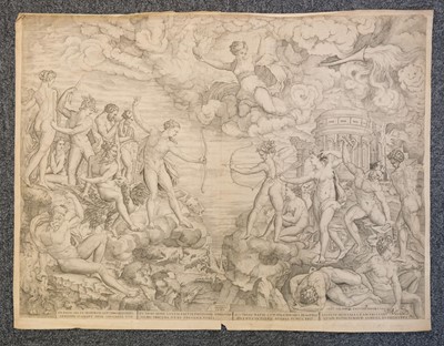 Lot 2 - Nicolas Beatrizet, Reason and Amor, after Bandinelli, 1545, engraving, and 9 others