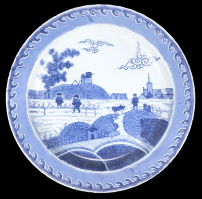 Lot 116 - Chinese blue and white Deshima Island plate, Kangxi Period (1662-1722)