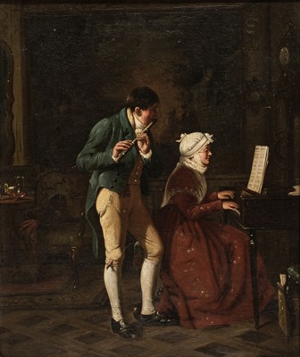 Lot 72 - Austrian School. The Duet, circa 1870-80, oil on canvas