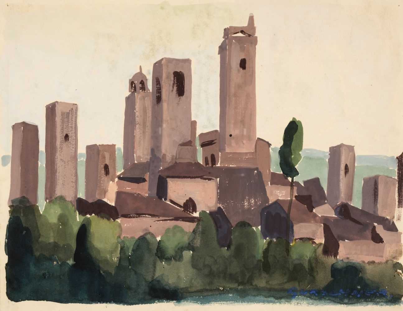 Lot 192 - Gurschner (Herbert, 1901-1975). St Gimignano, circa 1925