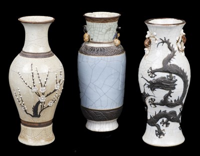 Lot 16 - Vases. Chinese Tiexiuhua type porcelain vases, 19th century
