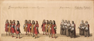 Lot 141 - Coronation of Charles II. Five engravings of the Procession through London, circa 1661