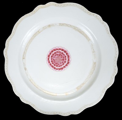 Lot 24 - Charger. Chinese famille rose porcelain charger, 18th century