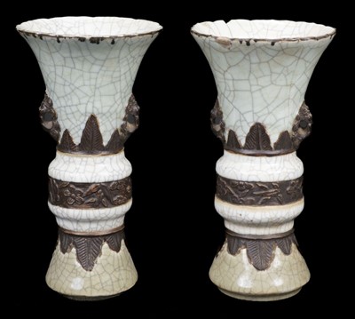 Lot 55 - Vases. A pair of Chinese Tiexiuhua porcelain vases, 19th century