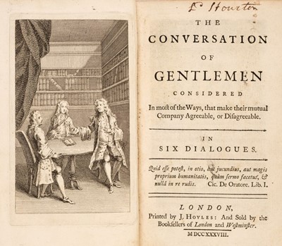 Lot 266 - Constable (John). The Conversation of Gentlemen, 1st edition, 1738