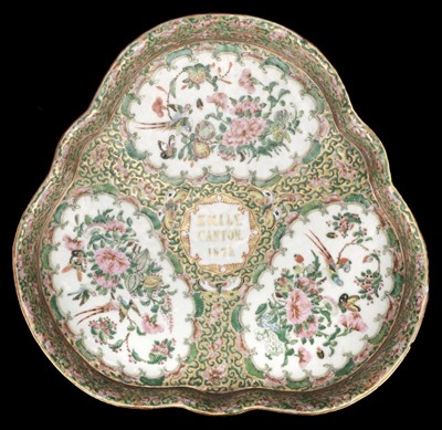 Lot 43 - A rare Documentary Chinese porcelain dish, 1879