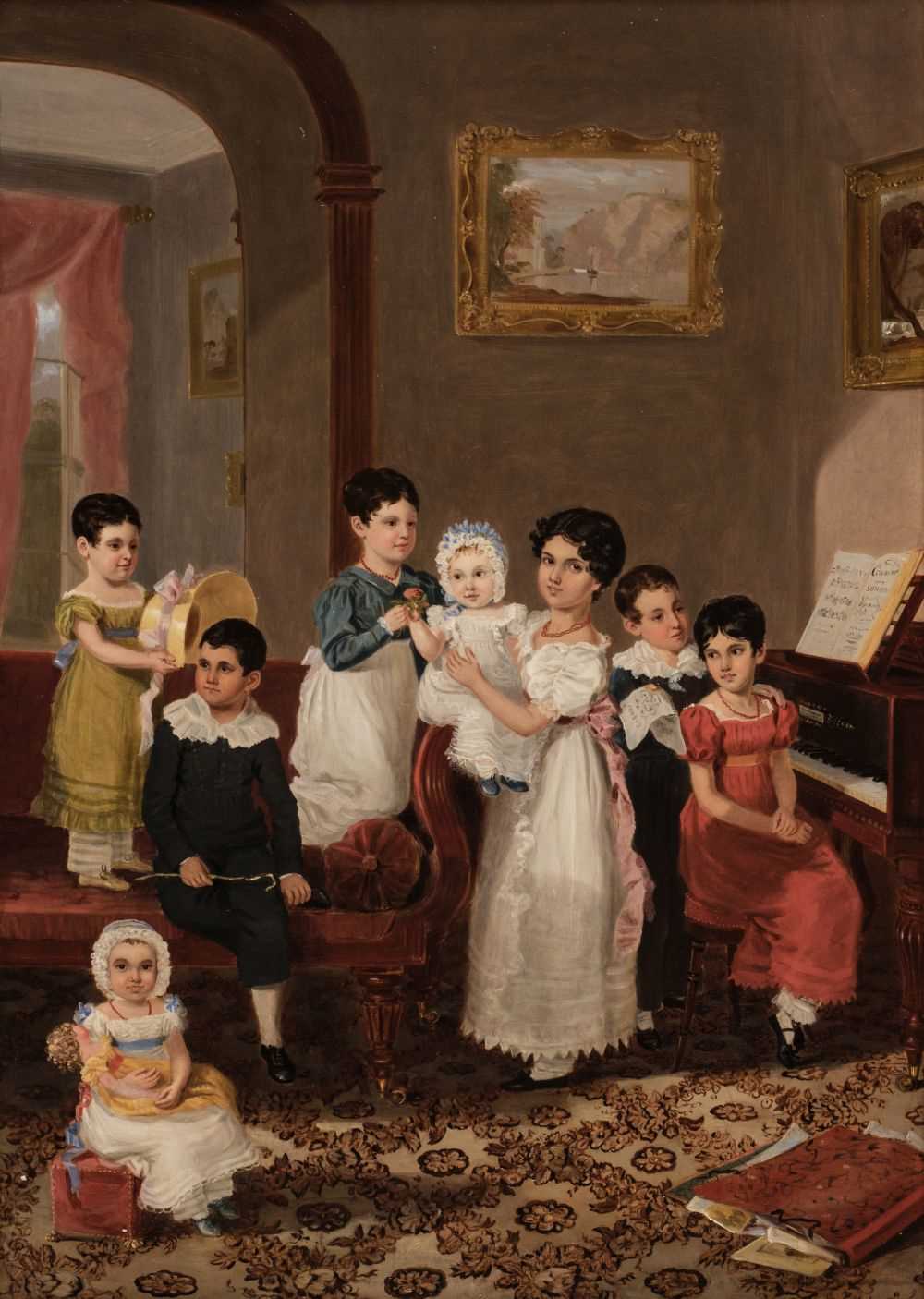 Lot 66 - Rippingille (Edward Villiers, 1798-1859). Family group of children in a drawing room, circa 1820s