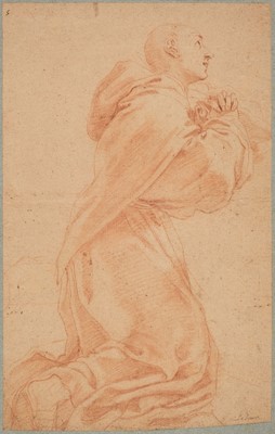 Lot 11 - Attributed to Eustache le Sueur (1617-1655). A Friar in Supplication