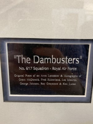 Lot 220 - Dambusters (617 Squadron). Avro Lancaster relic with certificate of authenticity