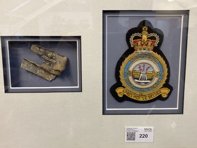 Lot 220 - Dambusters (617 Squadron). Avro Lancaster relic with certificate of authenticity