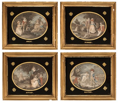 Lot 201 - The Four Seasons. Set of Unattributed Oval Engravings, circa 1800