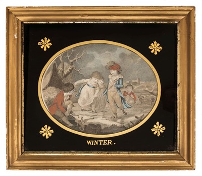 Lot 201 - The Four Seasons. Set of Unattributed Oval Engravings, circa 1800