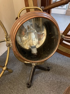 Lot 235 - Ship's Lamps. A copper and brass ship's 'starboard' lantern, early 20th century