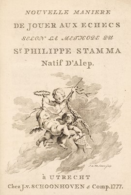 Lot 282 - Stamma (Philippe). Nouvelle Maniere de Jouer aux Echecs, 1st edition, 1777