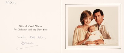 Lot 257 - Diana, Princess of Wales. A signed Christmas Card, [1982]