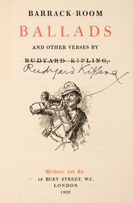 Lot 859 - Kipling (Rudyard). Barrack-Room Ballads and Other Verses, 1892