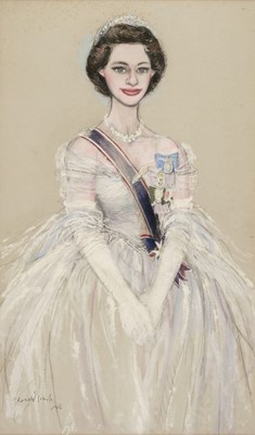 Lot 252 - Princess Margaret (1930-2002). Portrait of Princess Margaret by Ronald Searle