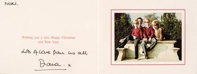 Lot 272 - Diana, Princess of Wales. A signed Christmas Card, [1990]