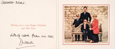 Lot 273 - Diana, Princess of Wales. A signed Christmas Card, [1991]